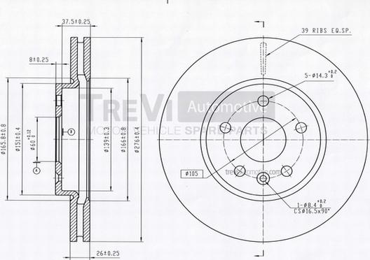 Trevi Automotive BD1254 - Kočioni disk www.molydon.hr