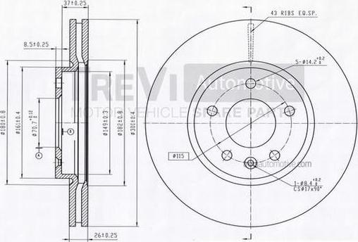 Trevi Automotive BD1255 - Kočioni disk www.molydon.hr