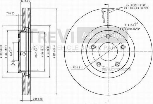 Trevi Automotive BD1253 - Kočioni disk www.molydon.hr