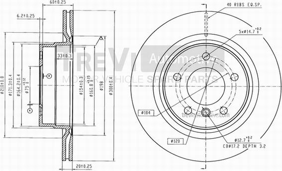 Trevi Automotive BD1204 - Kočioni disk www.molydon.hr