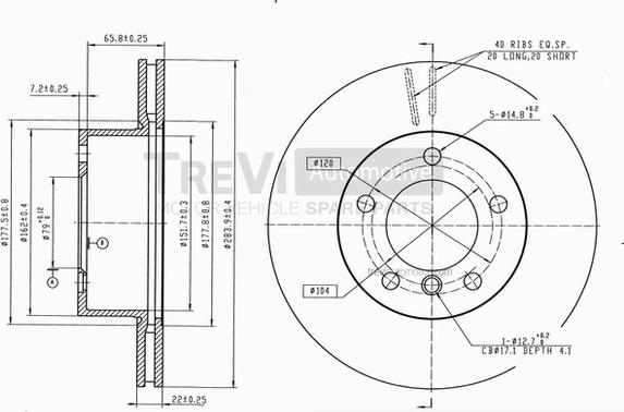 Trevi Automotive BD1200 - Kočioni disk www.molydon.hr