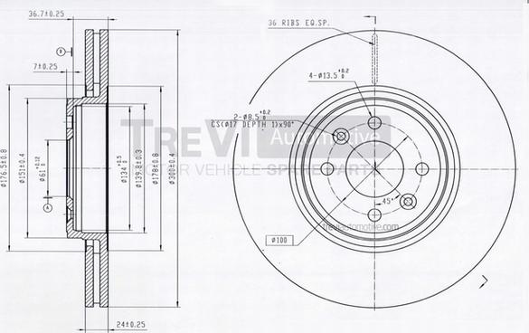 Trevi Automotive BD1208 - Kočioni disk www.molydon.hr