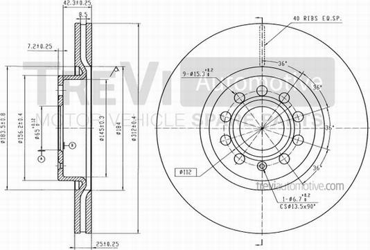 Trevi Automotive BD1203 - Kočioni disk www.molydon.hr