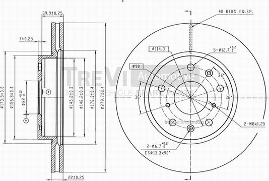 Trevi Automotive BD1219 - Kočioni disk www.molydon.hr