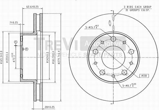 Trevi Automotive BD1216 - Kočioni disk www.molydon.hr