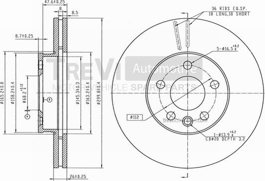 Trevi Automotive BD1211 - Kočioni disk www.molydon.hr