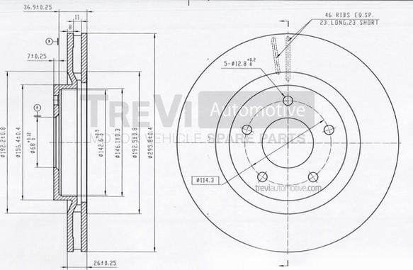 Trevi Automotive BD1233 - Kočioni disk www.molydon.hr