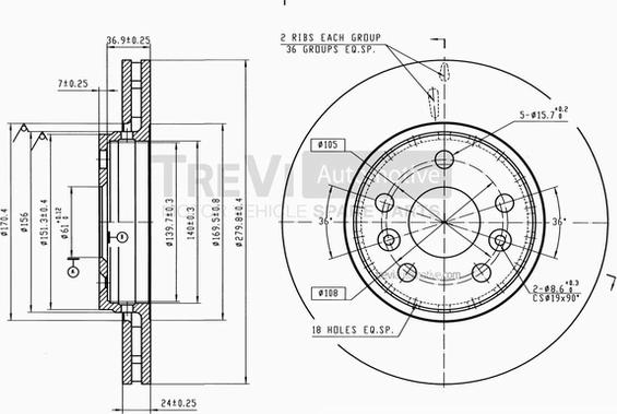 Trevi Automotive BD1237 - Kočioni disk www.molydon.hr