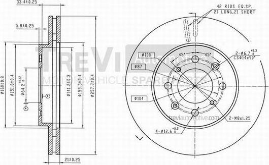 Trevi Automotive BD1221 - Kočioni disk www.molydon.hr