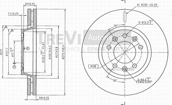 Trevi Automotive BD1223 - Kočioni disk www.molydon.hr