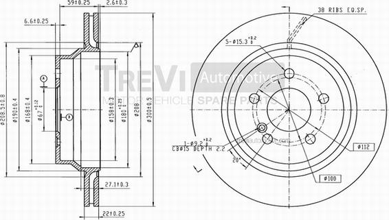 Trevi Automotive BD1222 - Kočioni disk www.molydon.hr