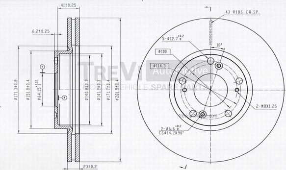 Trevi Automotive BD1227 - Kočioni disk www.molydon.hr