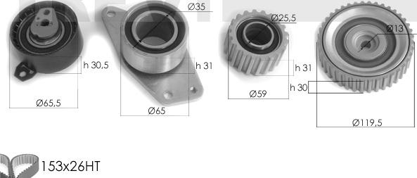 Trevi Automotive KD1197 - Komplet zupčastog remena www.molydon.hr