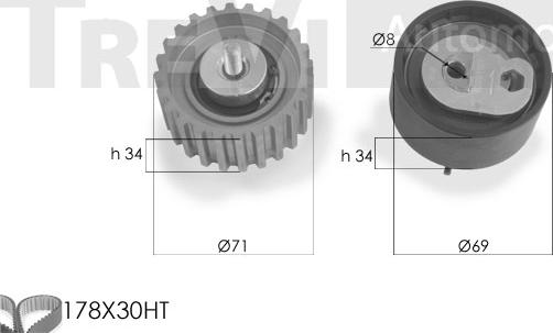 Trevi Automotive KD1253HP - Vodena pumpa sa kompletom zupčastog remena www.molydon.hr