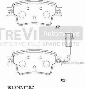 Trevi Automotive PF1455 - Komplet Pločica, disk-kočnica www.molydon.hr