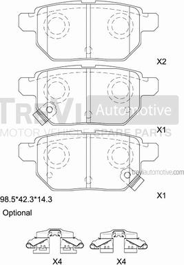 Trevi Automotive PF1458 - Komplet Pločica, disk-kočnica www.molydon.hr