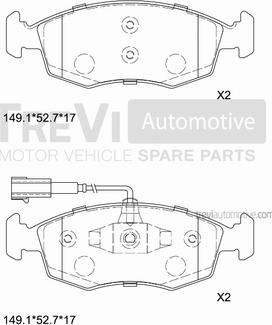 Trevi Automotive PF1464 - Komplet Pločica, disk-kočnica www.molydon.hr