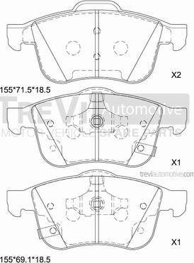 Trevi Automotive PF1460 - Komplet Pločica, disk-kočnica www.molydon.hr