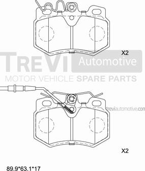 Trevi Automotive PF1462 - Komplet Pločica, disk-kočnica www.molydon.hr