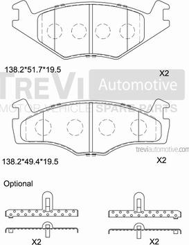 Trevi Automotive PF1411 - Komplet Pločica, disk-kočnica www.molydon.hr