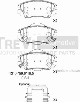 Trevi Automotive PF1418 - Komplet Pločica, disk-kočnica www.molydon.hr