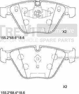 Trevi Automotive PF1413 - Komplet Pločica, disk-kočnica www.molydon.hr