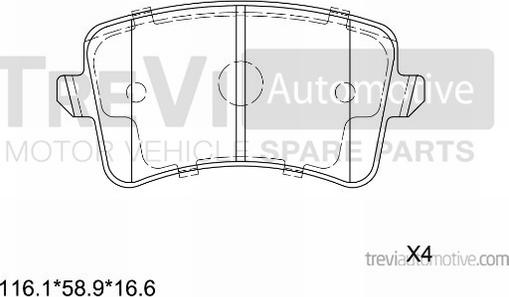 Trevi Automotive PF1412 - Komplet Pločica, disk-kočnica www.molydon.hr