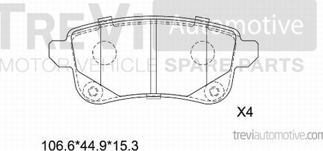 Trevi Automotive PF1489 - Komplet Pločica, disk-kočnica www.molydon.hr