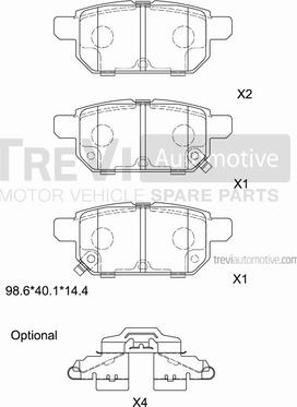 Trevi Automotive PF1486 - Komplet Pločica, disk-kočnica www.molydon.hr