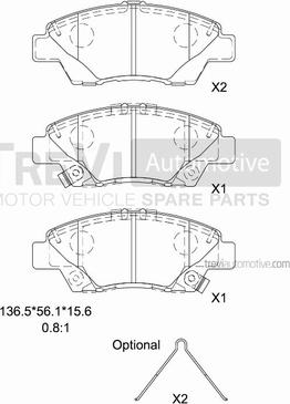 Trevi Automotive PF1480 - Komplet Pločica, disk-kočnica www.molydon.hr