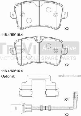 Trevi Automotive PF1481 - Komplet Pločica, disk-kočnica www.molydon.hr