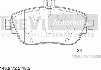 Trevi Automotive PF1435 - Komplet Pločica, disk-kočnica www.molydon.hr