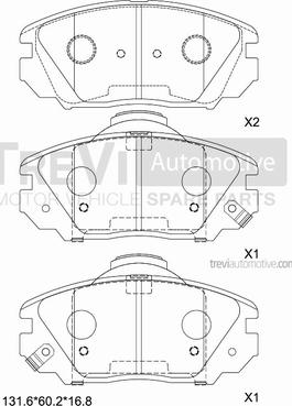 Trevi Automotive PF1436 - Komplet Pločica, disk-kočnica www.molydon.hr