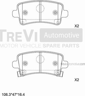 Trevi Automotive PF1438 - Komplet Pločica, disk-kočnica www.molydon.hr