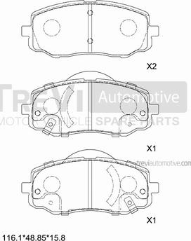 Trevi Automotive PF1429 - Komplet Pločica, disk-kočnica www.molydon.hr