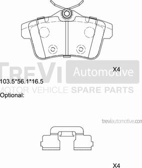 Trevi Automotive PF1424 - Komplet Pločica, disk-kočnica www.molydon.hr