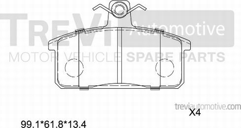 Trevi Automotive PF1425 - Komplet Pločica, disk-kočnica www.molydon.hr