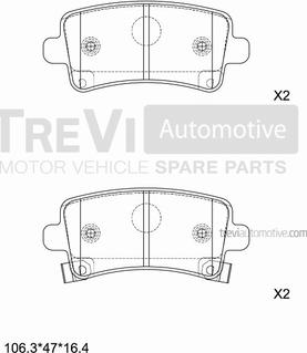 Trevi Automotive PF1420 - Komplet Pločica, disk-kočnica www.molydon.hr