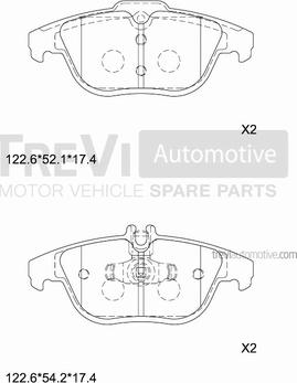 Trevi Automotive PF1422 - Komplet Pločica, disk-kočnica www.molydon.hr