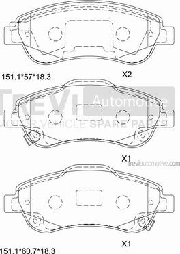 Trevi Automotive PF1427 - Komplet Pločica, disk-kočnica www.molydon.hr