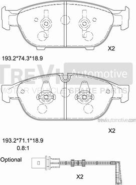 Trevi Automotive PF1475 - Komplet Pločica, disk-kočnica www.molydon.hr