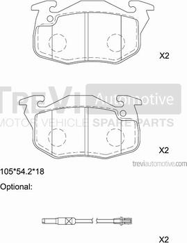 Trevi Automotive PF1476 - Komplet Pločica, disk-kočnica www.molydon.hr