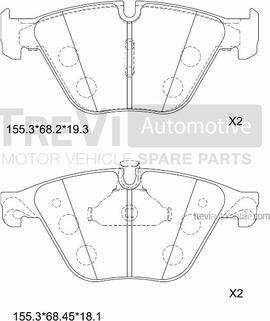 Trevi Automotive PF1470 - Komplet Pločica, disk-kočnica www.molydon.hr