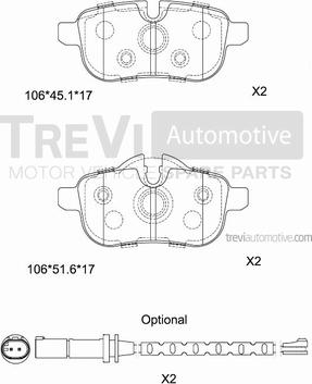 Trevi Automotive PF1478 - Komplet Pločica, disk-kočnica www.molydon.hr