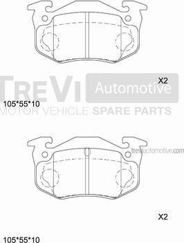 Trevi Automotive PF1599 - Komplet Pločica, disk-kočnica www.molydon.hr