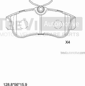 Trevi Automotive PF1555 - Komplet Pločica, disk-kočnica www.molydon.hr