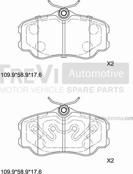 Trevi Automotive PF1553 - Komplet Pločica, disk-kočnica www.molydon.hr