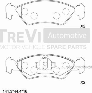 Trevi Automotive PF1552 - Komplet Pločica, disk-kočnica www.molydon.hr