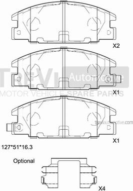 Trevi Automotive PF1564 - Komplet Pločica, disk-kočnica www.molydon.hr