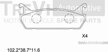 Trevi Automotive PF1562 - Komplet Pločica, disk-kočnica www.molydon.hr